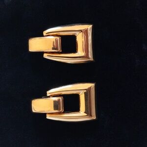 Elegant ST JOHN Vintage Gold-Tone Geometric Earrings